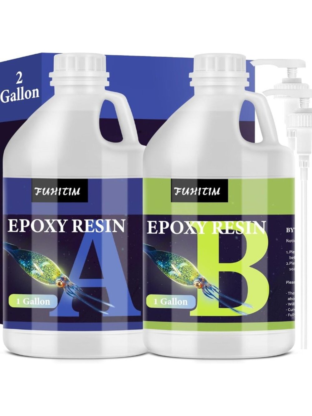 Crystal Clear Epoxy Resin Kit - 2 Gallons, High-Gloss, DIY Crafting Supplies